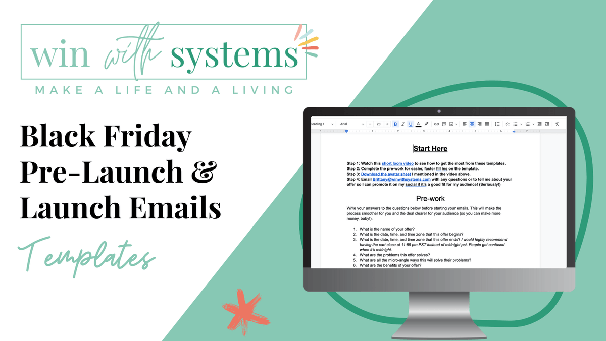 Black Friday Pre-Launch and Launch Emails