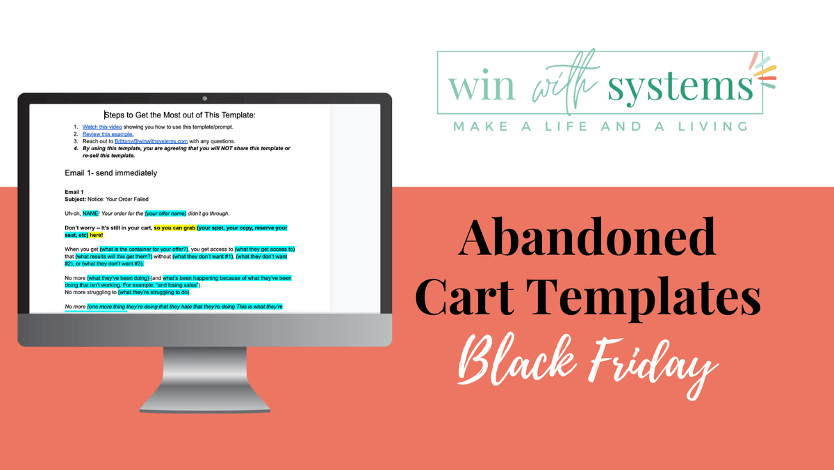 Abandoned Cart Emails - Black Friday